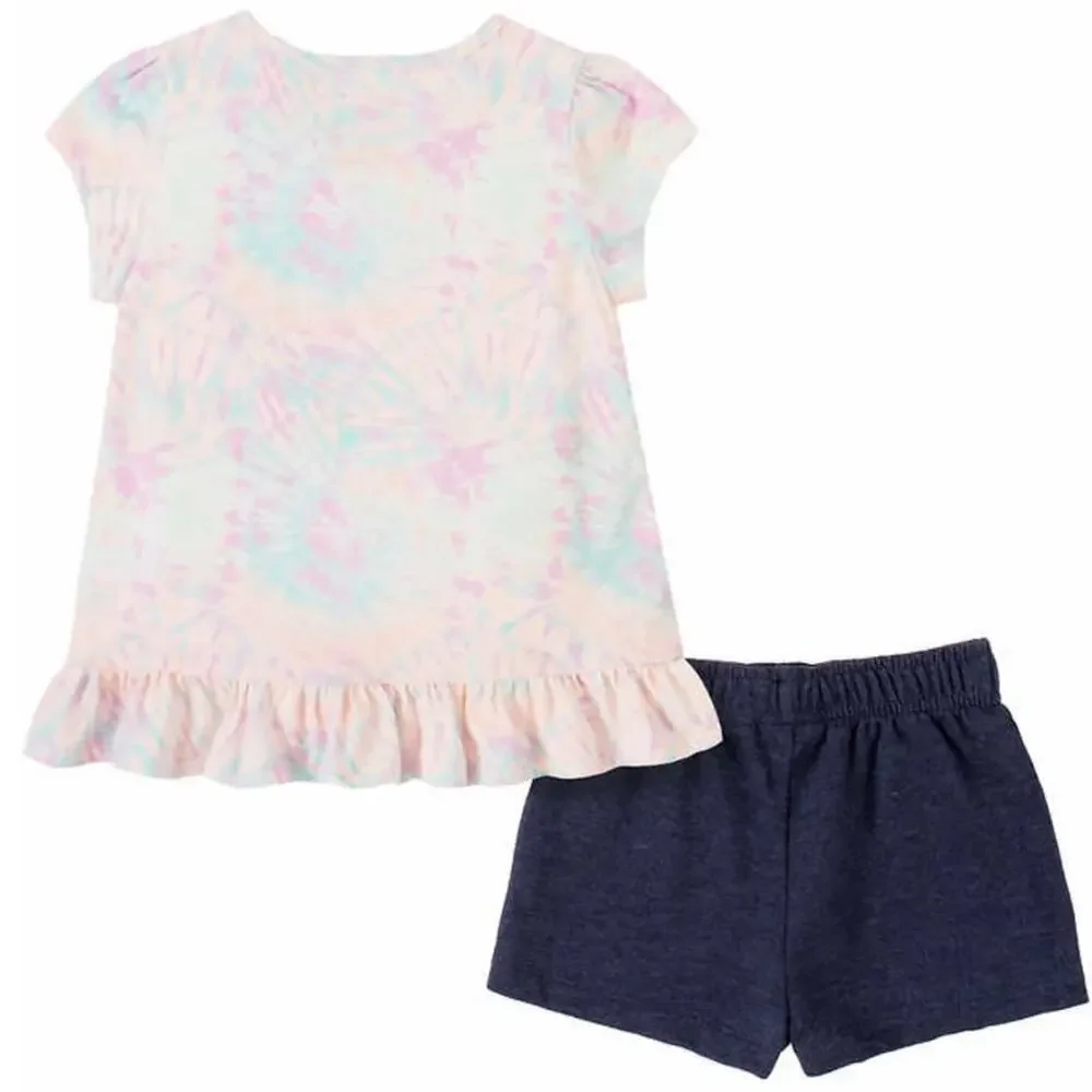 Lucky Brand Girl’s Shirt Blue Short Tye Dye Set 2 Piece Set Size 6 NWT!